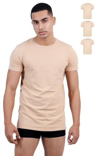 SKIPPER Lot de 3 Stretch T Shirt Homme Col Rond I Maillot de Corps I Tricot de Corps 95% Coton 5% Élasthanne I sous Chemise Manches Courtes I Label Oeko-TEX® en Trois Coloris