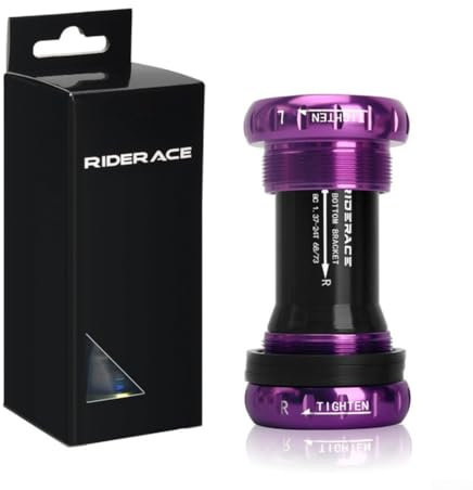 Besttoolifes Boîtier de pédalier à roulement à billes en céramique Bb52 6873 mm en alliage d'aluminium avec broche de 24 mm compatible avec pédalier durable (violet)