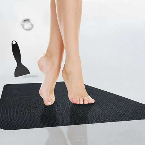 cocofy Duschmatte rutschfest 50x50 cm schwarz zum Kleben – hygienische Anti Rutsch Dusche Einlage, Selbstklebende Rutschmatte für Dusche & Badewanne | BPA frei
