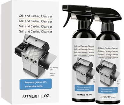 Detergente Per Griglie Pesanti,Detergente Super Sgrassante Spray Per BBQ,Sgrassatore Super Per Barbecue,Detergente Per Barbecue Da Esterno,Pulizia Rapida 2PC