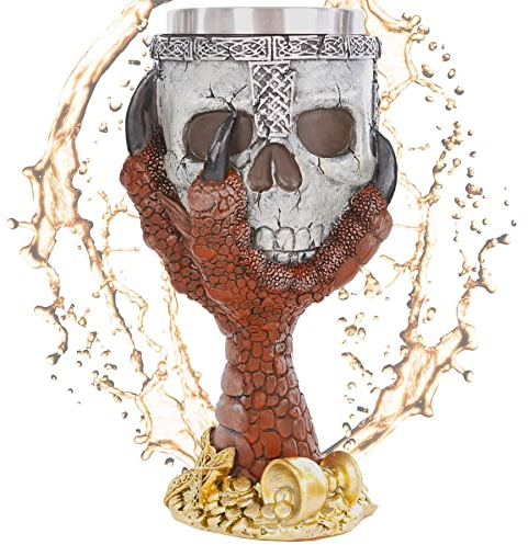 mtb more energy Cáliz Claw of The Ruby Dragon - Cráneo en la Garra del dragón Rojo - Decoración Medieval fantasía fantástico