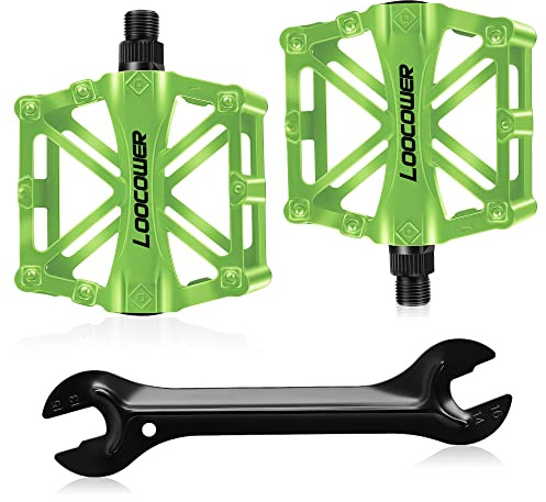 Bicycle Cycling Bike Pedals, New Aluminum Antiskid Mountain Bike Pedals Road Bike Hybrid Pedals for 9/16 inch with Free installation Tool