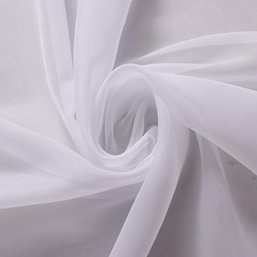 Voile blanc de 213 cm de large, pour mariage, rideau, drap (blanc pur, 213 cm x 10 m - l x L)