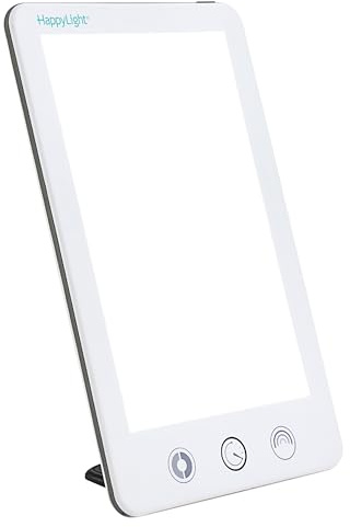 Verilux HappyLight Touch Plus - Light Therapy Lamp with 10,000 Lux, UV-Free, LED Bright White Light with Adjustable Brightness, Color, Countdown Timer, & Detachable Stand - Boost Mood, Sleep, & Focus