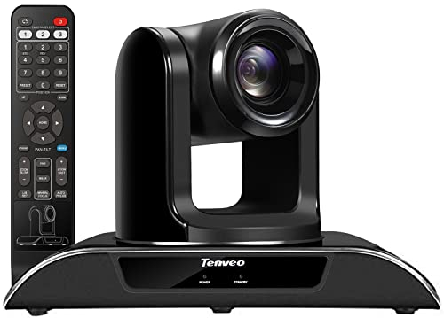 Tenveo PTZ Kamera 20x Optischer Zoom HDMI/SDI/USB Konferenzkamera, IP Live Streaming Kamera 1080p HD PTZ Kamera, für Skype/Zoom Videokonferenzen, YouTube/Twitch/OBS Live Streaming