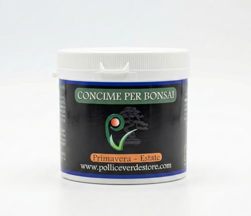 Pollice Verde Concime Bonsai Primavera Estate NPK 14-5-8 – Fertilizzante Organo-Minerale Granulare a Cessione Controllata – Stimola la Crescita e Rinverdisce con Ferro e Magnesio – Barattolo 150g