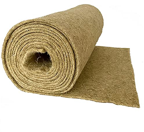 Rouleau de Chanvre 0,50 x 10 m, Épaisseur 5 mm (7,58 €/m²) - Isolation Phonique et Thermique - Tapis Naturel