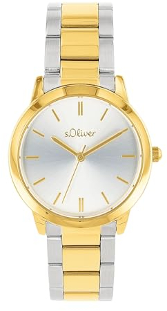 s.Oliver Armbanduhr Damen Quarzuhr Analog, mit Edelstahl Armband, 3 bar Wasserdicht, Kommt in Uhren Geschenk Box