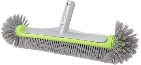 Pool Brush Head, 17.7 Heavy Duty Inground/above Ground Swimming Pool Round Scrub Brushes with EZ Clip, Premium Strong Bristles & Reinforced Aluminium Back for Pool Walls