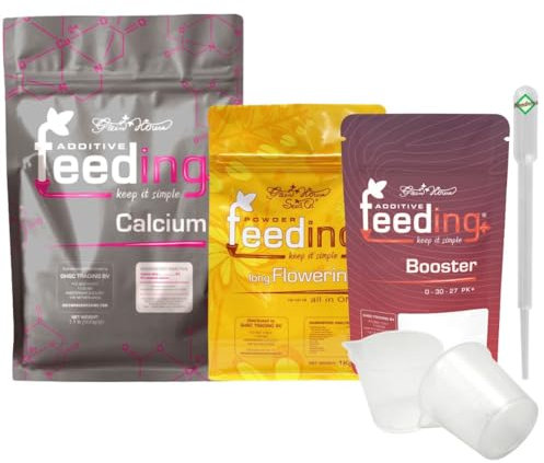 Weedness Green House Feeding Starter Set Long Flowering – NPK Fertilizzante Grow Coltivazione Indoor Terra Organico