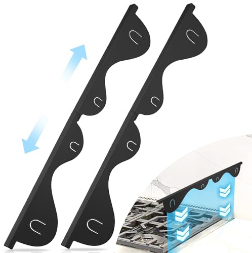 Stove Gap Covers, 2Pcs Stainless Steel Stove Guard, Adjustable Stove Gap Filler for Kitchen Counter Side Gap, 13.8 to 27.5 - Black
