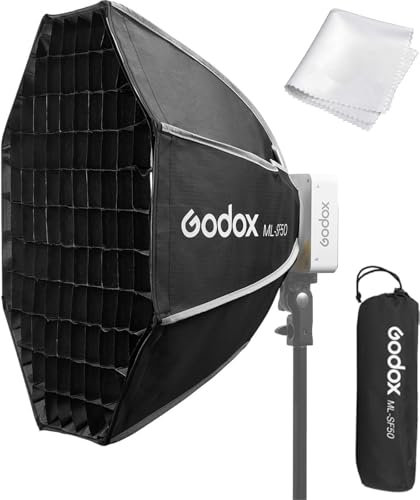 Godox Softbox ML-SF50 Octagon Soft box, 50cmX50cm, GODOX Mount Softbox for Godox Light ML100R, ML100Bi, ML60IIBi, ML60Bi, ML60, ML30Bi, ML30 LED Video Light etc