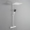 DERW Thermostatic Shower Mixer Set with 12 Square Rainfall Shower Head(304 Stainless Steel), 6 Modes Square Shower Head with Rotating Bracket, Anti-Leak Hose, Anti-Scald,Easy Install (Chrome)