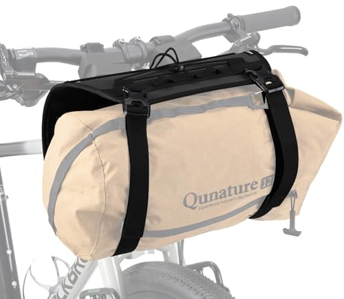 Qunature Lenkerhalterung für Fahrradtaschen, Verstellbares Front Harness System zur Befestigung von Lenkertasche, Rolltasche, Schlafsack, MTB & Rennrad kompatibel, Schwarz