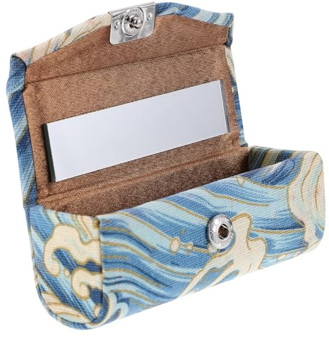 Cabilock Porta Rossetto Vintage Specchio, Custodia per Cosmetici da Borsa, Organizer Portatile per Trucchi da Viaggio, Contenitore per Rossetti e Piccoli Accessori, Stile Cinese Leggero