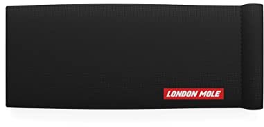 LONDON MOLE® Astuccio per occhiali | Design nero semplice | Custodia morbida e compatta con chiusura a molla per occhiali da lettura, antiluce blu e occhiali da sole