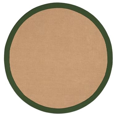 carpetfine Sisalteppich Rund Grün Ø 160 | Moderner Teppich für Wohn- und Schlafzimmer