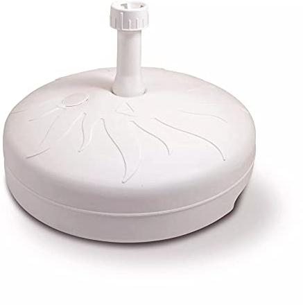 URBNLIVING Pied de parasol rond en plastique pour jardin, terrasse, 14 L, 18 L, 20 L, blanc