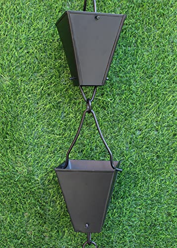 KAM Home Chaîne de pluie conique en bronze avec kit d'installation (noir, 8,5)