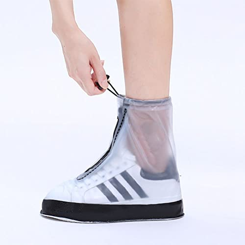 LUMoony 1 Paar Outdoor Regenschutz Überschuhe Silikon Überschuhe rutschfeste PVC Überschuhe Regenüberschuhe für Damen & Herren mit reißverschluss Wiederverwendbare rutschfeste Überschuhe