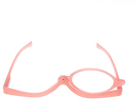 Contacta, Occhiale da Trucco, Occhiali Donna Utili per il Trucco, Occhiali con Monolente Graduata, Pratici e Leggeri, Colore Rosa, Diottrie +3,50, Confezione con Custodia Portaocchiali, 22g
