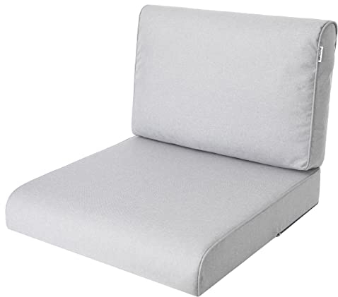 Utomhuskudde 70 x 70 cm, i aska – sittdyna för balkongmöbler, hollywoodgunga och loungemöbler utomhus | modell NEL för trädgård och terrass