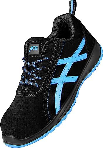ACE Aurora Calzado de Trabajo para Mujer - Calzado de Seguridad Deportivo para el Trabajo - S1 Sra - Negro/Azul - 39