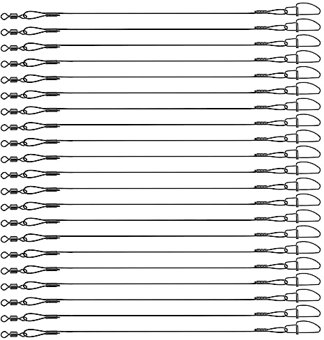 VGOL 30 Stück Angeldrahtvorfächer 45 kg 50 cm Edelstahl Anti-Biss Angelköder Drahtvorfach Rigs mit Wirbeln und Druckknöpfen für Outdoor-Angeln