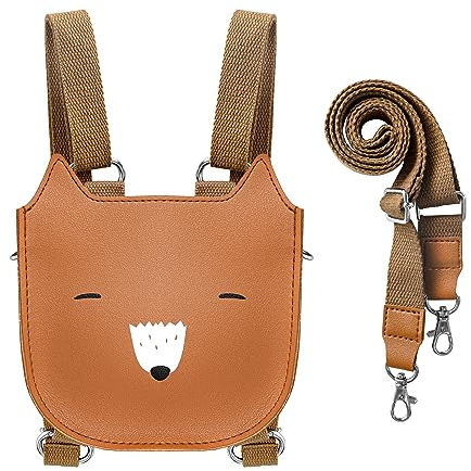 Mayplous Kinderrucksack Umhängetasche für Kinder Mini-Rucksack für Mädchen Umhängetasche für Jungen Geldbörse für Teenager Süße Tiertasche 2-in-1-Stilab 3 Jahren L16xD7xH17cm / L6.3xD2.8xH6.7in (Fox)