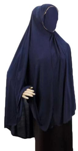Needs & Wants® ADULTS EXTRA LONG MUSLIM PRAYER JERSEY PULLOVER HIJAB BURKHA MAKNA KHIMAR SCARF (NAVY)