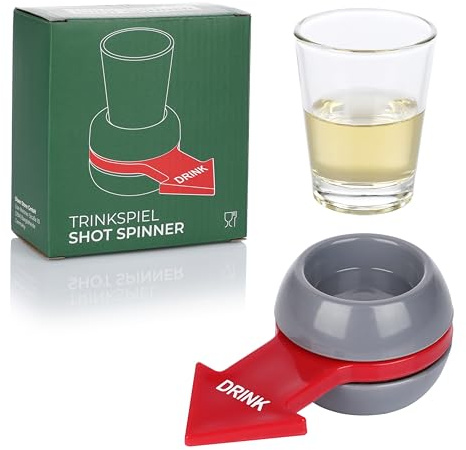 FunX Shot Spinner Party Game - Jeu à boire avec verre à liqueur et flèche - Quantité de remplissage 2 cl