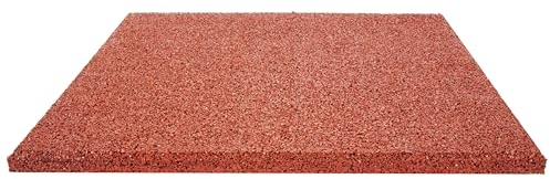 TOPRUBBER® Fallschutzplatte 50x50x2 cm Rot Gummiplatte Fallschutzmatte Spielplatzmatte