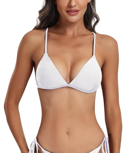 FITTOO Triangolo Bikini Donna, Sexy Bikini Top Imbottito Stile Brasiliano Microparte Superiore del Bikini