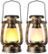 LED Vintage Laternen Batteriebetrieben, 2 Set LED Laternen, Solar- und USB- wiederaufladbar im Vintage- Stil mit realistischer dreifarbiger Flackerflamme, 3 Helligkeit für unvergessliche Outdoor.
