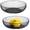 HTRTRR Obstschalen aus Metall 2 Stück, 28 cm x 8 cm, Seicht Obstkorb aus Eisen, Schwarz matt, Rund, Modern Design, Aufbewahrung für Gemüse Obst Brot