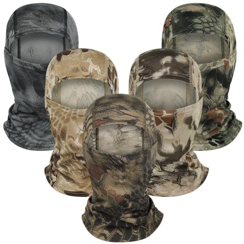 5PCS Camo Balaclava Ski Face_Mask Full Face_Mask Windproof UV Protection Cover for Men Women Outdoor