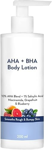 VK 10% AHA + 1% BHA Body Lotion for Men & Women - Body lotion for dry skin - Detans, Smooths Rough & Bumpy Skin 200ml