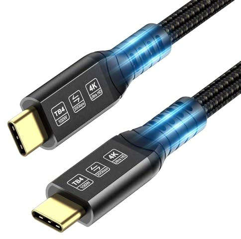 USB C Cable 5m Compatible with Thunderbolt 4/USB4 Cord Support 20Gbps Data Data Transfer, 4K@60Hz Display/ 100W Charging for MacBook, iPad, and more