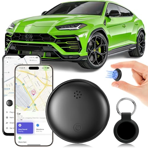 GPS Tracker per Auto, Localizzatore GPS Auto Per Nascosto, Magnetico Air Tracker Android e iOS Supporta i Sistemi, Tracker GPS Android senza Abbonamento Per Veicoli, Chiave, Bagagli e Moto