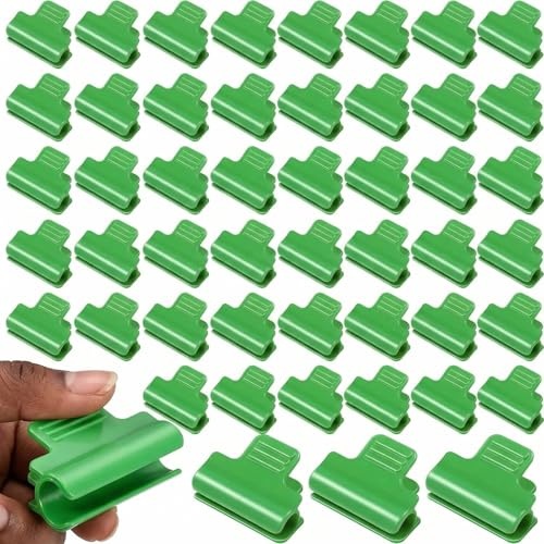 Gefaps 50 pinzas verdes para invernadero, 8 mm de polipropileno, túnel hoop clip para invernaderos de 8 – 9 mm en horticultura, clips para plantas para fijación segura de plantas