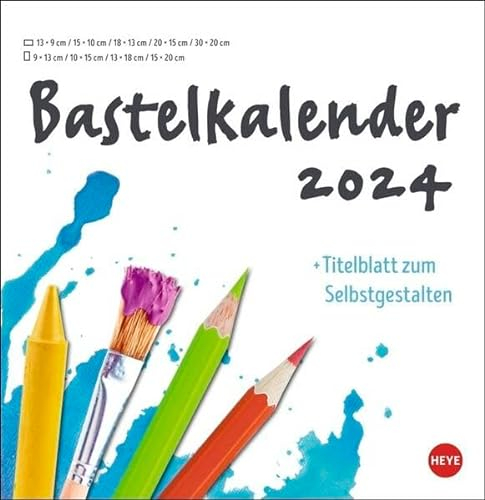 Bastelkalender 2024 weiß groß. Blanko-Kalender zum Basteln mit extra Titelblatt für eine persönliche Gestaltung. Foto- und Bastelkalender 2024. Format 32 x 33 cm.