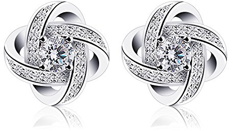 B.Catcher Orecchini da donna in argento 925 con zirconi cubici - Collezione Gemini Twin Stars, artigianato di lusso. Regalo perfetto per compleanni, matrimoni e festa della mamma