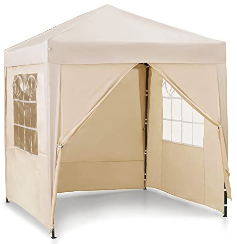VonHaus Pop Up Gazebo 2 x 2m – Outdoor Garden Marquee Shelter Canopy with Removable Sides, Storage Bag, Leg Weight Bags, Pegs & Cords – Waterproof, Heavy Duty Steel Frame, Easy No Tool Assembly