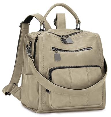 RAVUO Sac À Dos Femmes, Elegant Sac A Main En Cuir Pu Mode Sac À Dos Dames Convertible Sac À Dos Cartables Trois Façons Pour Voyage