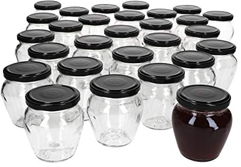 MamboCat 75er Set Marmeladengläser 212 ml I Deckel Schwarz I Twist-Off to 63 I Einmachgläser I Obst, Antipasti, Konfitüre, Gelee & Co. I Einkochzubehör