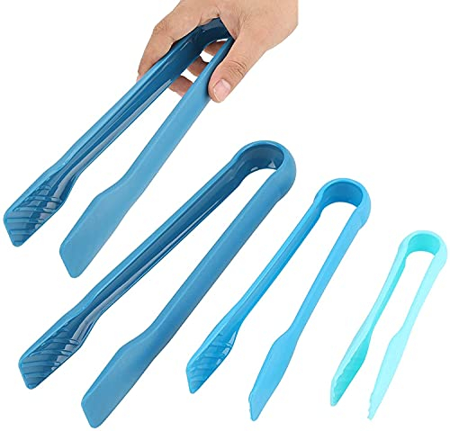 3 Pcs/Set Multifonctionnel Pince En Silicone Alimentaire De Cuisine En Plastique Pain Pinces Non-slip Cuisson Clip Pince BARBECUE Salade Outils Grill ustensiles de cuisine-6/8/ 10 pouces (Blue)