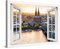 PICANOVA – Premium Leinwanddruck – Leinwandbild Köln Panorama Kölner Dom im Fenster 120x80cm – Kunstdruck Auf 2cm Holz-Keilrahmen Für Schlaf- Und Wohnzimmer – Kollektion Deutschland