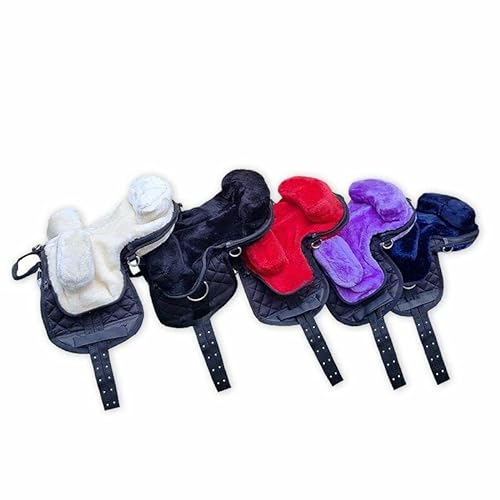 German Riding Fellsattel, Kunstfell Micro Größe: 10 für Holzpferde und Minipferde (schwarz)