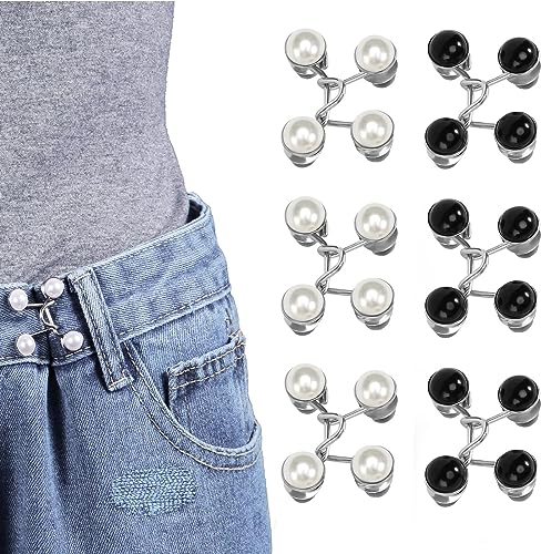 6 Stück Knöpfe Hosen Enger Machen, Abnehmbarer Kleidungsknöpfe, Hosenbund Enger Machen, Verstellbaren Taillenschnallen Knopf, Abnehmbarer Kleiderknopf, für Jeans, Röcke, Kleidung