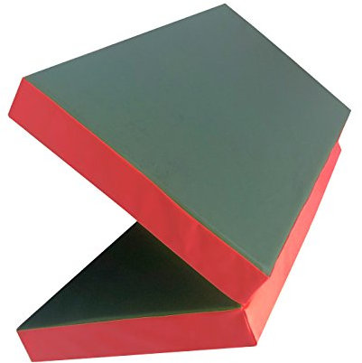 RoniKids Weichbodenmatte 100 x 100 x 8 cm Turnmatte Gymnastikmatte Schutzmatte Fitnessmatte & Yogamatte Sportmatte (Grün/Rot)